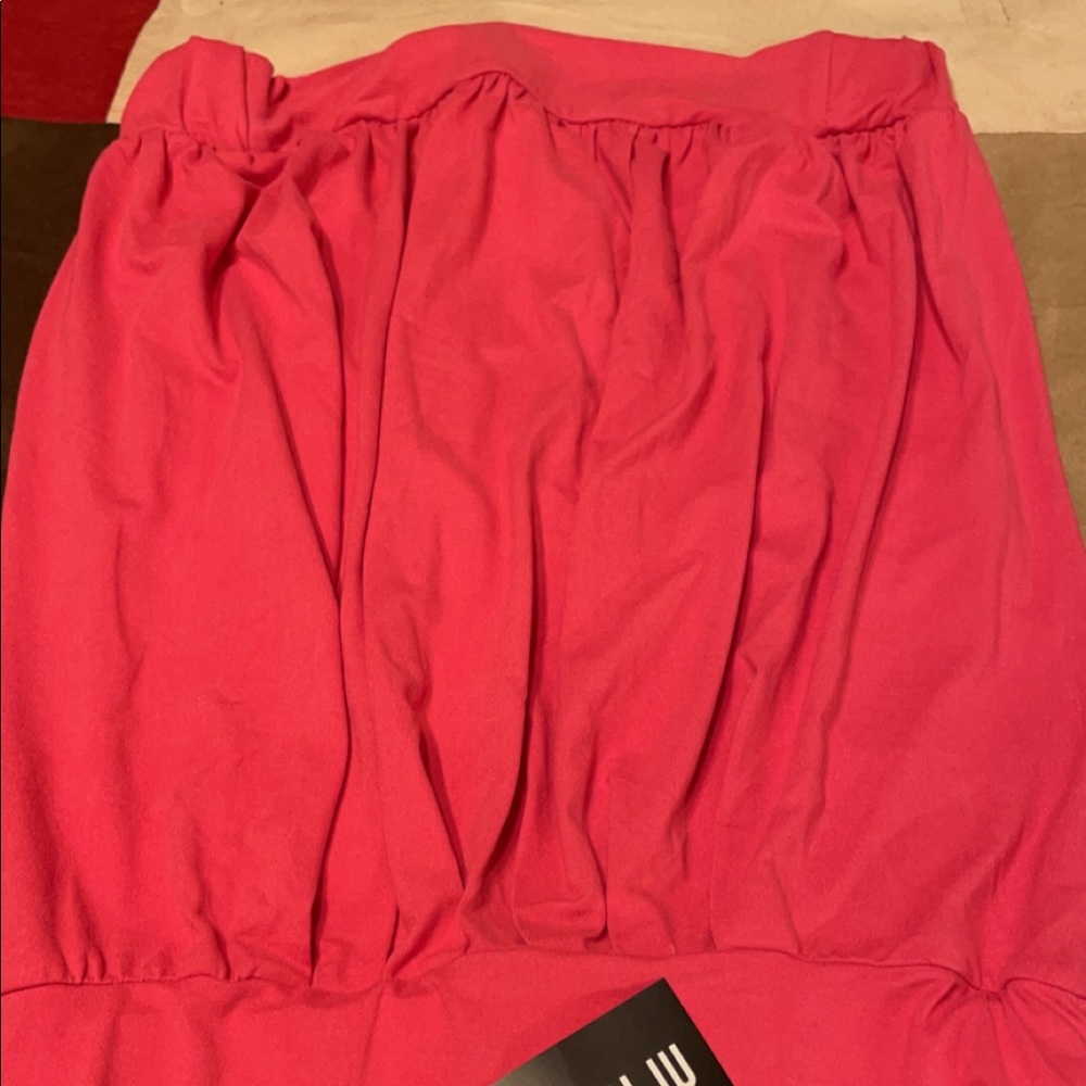 Pink strapless top